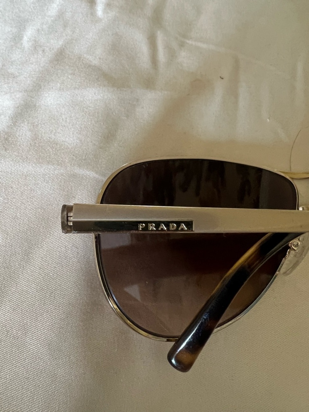 Prada Men's Aviator Sunglasses in Brown and Gold - Picture 4 of 13
